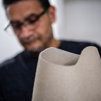 Ashraf Hanna at work in his studio 2019